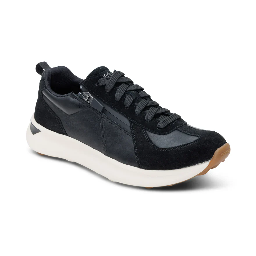 AETREX- WOMEN'S ELISE BLACK ARCH SUPPORT SNEAKER - Image 2