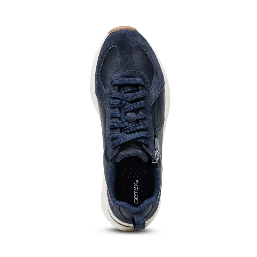 AETREX- WOMEN'S ELISE NAVY ARCH SUPPORT SNEAKER - Image 5