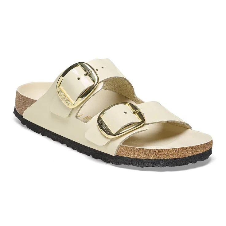 BIRKENSTOCK- ARIZONA BIG BUCKLE NATURAL LEATHER PATENT- HIGH SHINE SANDAL - Image 2