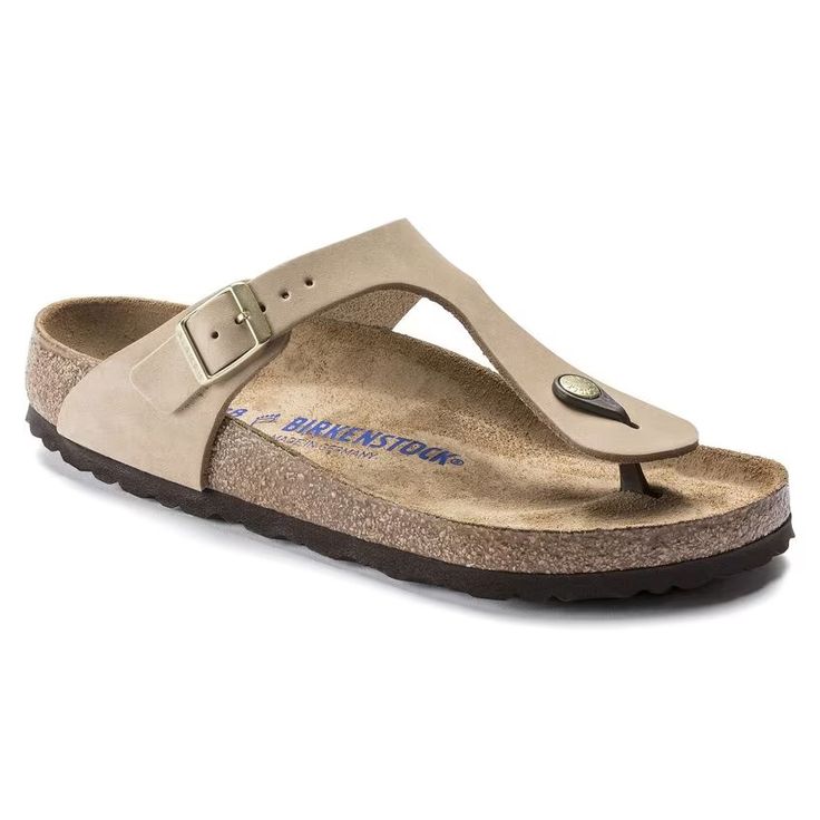BIRKENSTOCK- GIZEH SOFT FOOTBED NUBUCK LEATHER SANDAL - Image 2