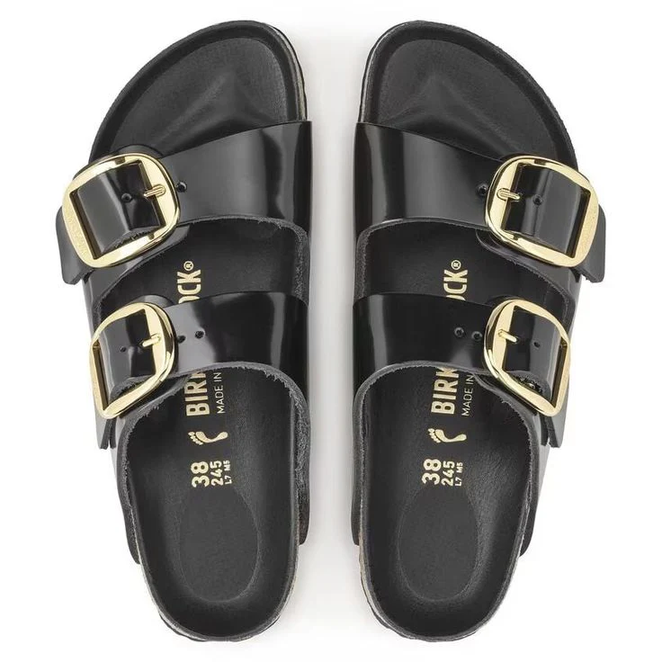 BIRKENSTOCK- ARIZONA BIG BUCKLE NATURAL LEATHER PATENT SANDAL - Image 3