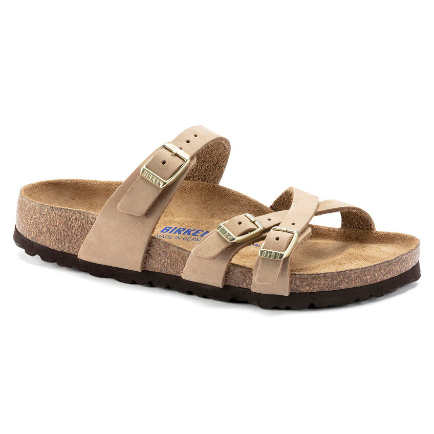 BIRKENSTOCK- FRANCA SOFT FOOTBED NUBUCK LEATHER SANDAL - Image 2