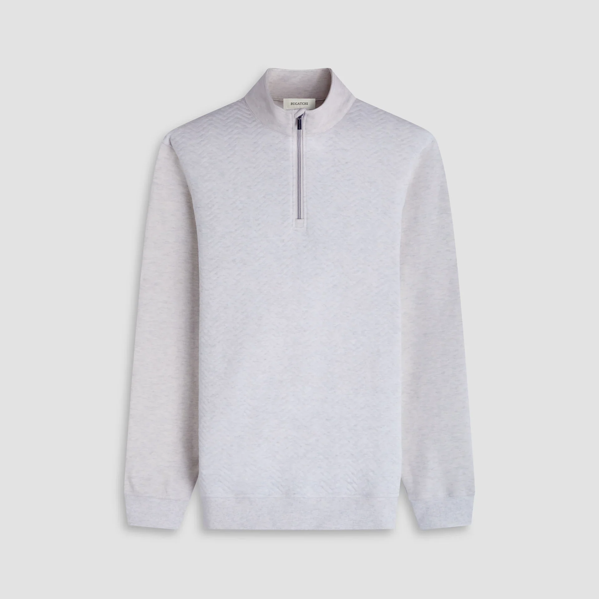 BUGATCHI - MENS Chevron Melange Quarter Zip Pullover - Image 4