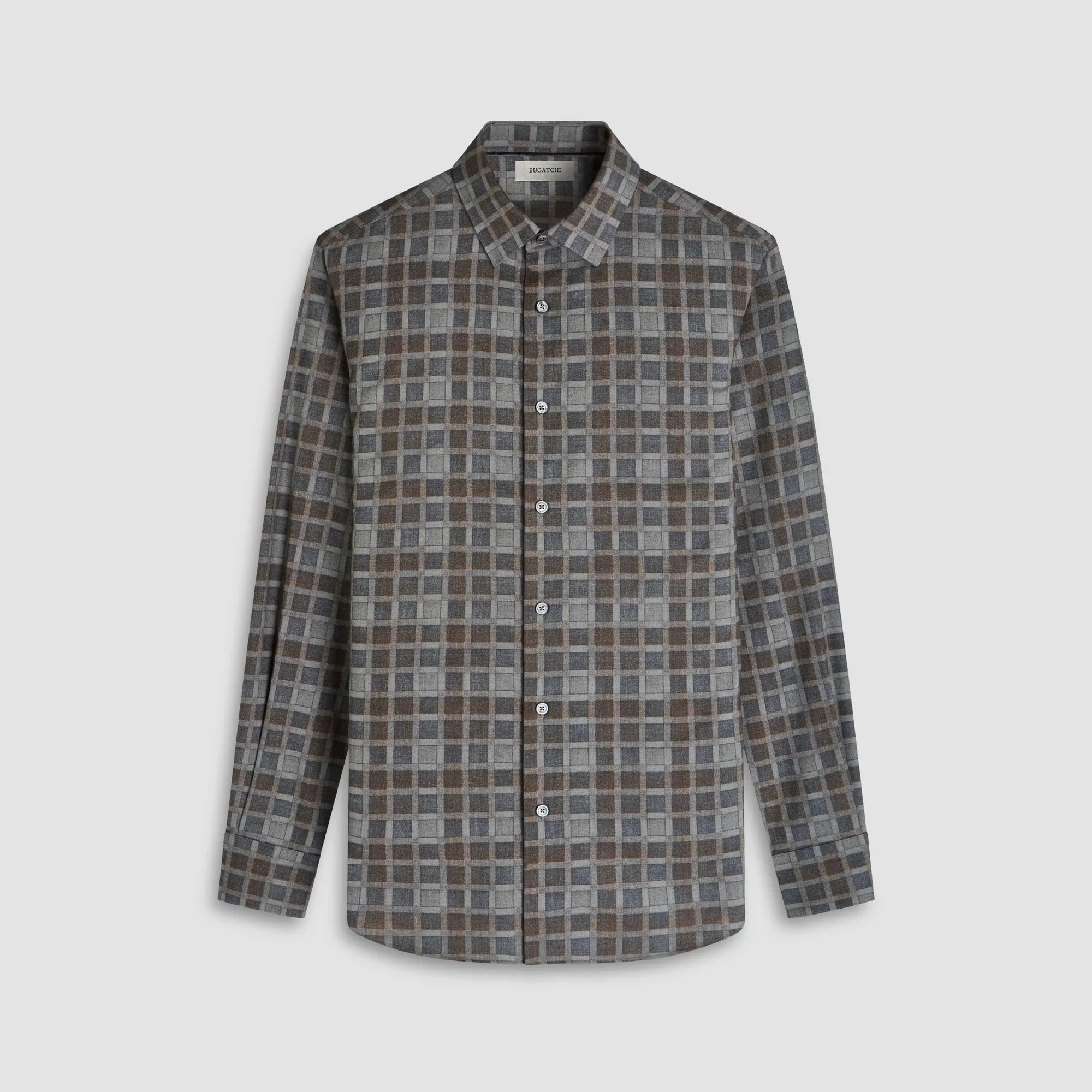 BUGATCHI- MEN'S JULIAN WINDOWPANE SHIRT - Image 5