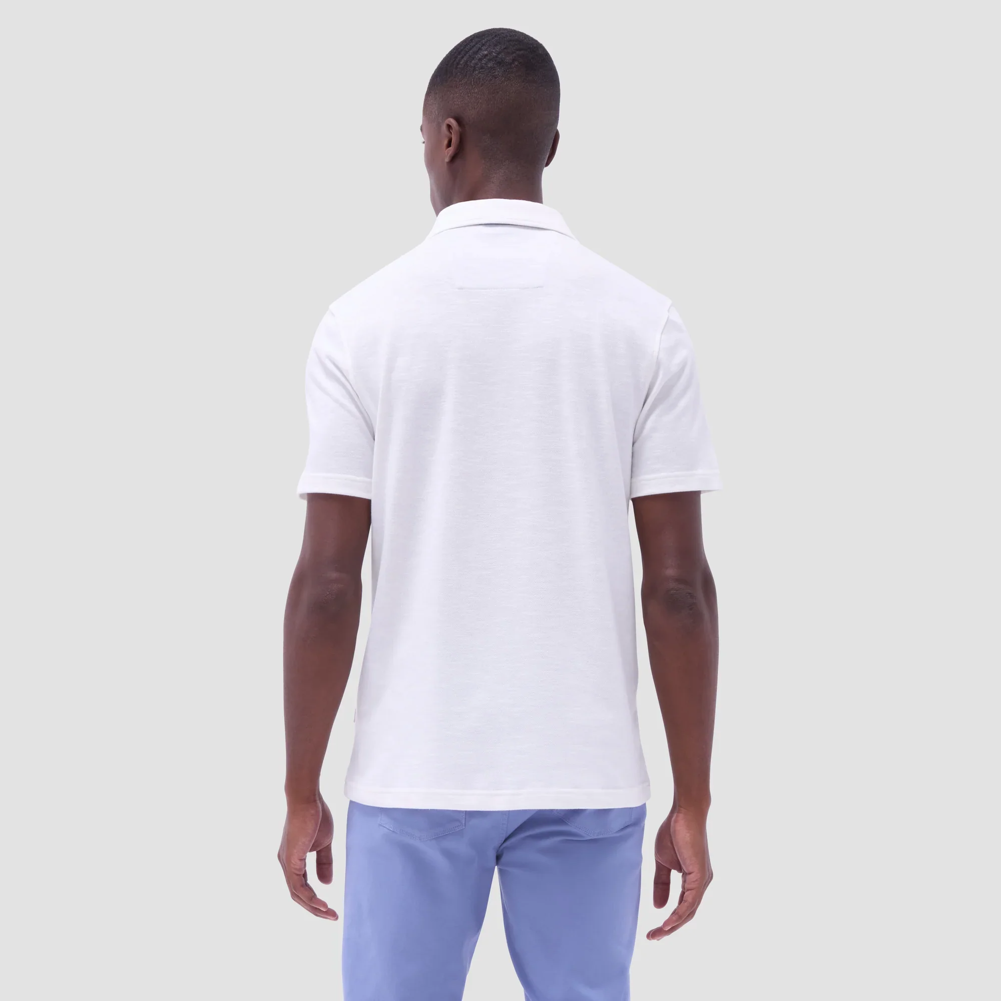 BUGATCHI- Men's Performance Heather Quarter-Zip Polo Shirt - Image 3