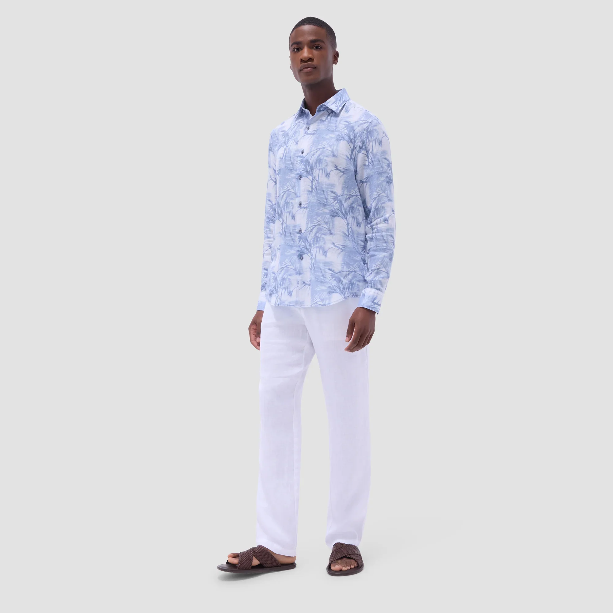 BUGATCHI- Men's Julian Palm Tree Shirt - Image 4
