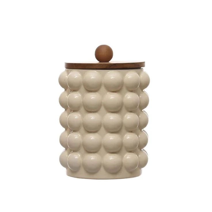 CREATIVE CO-OP- RAISED DOTS CANISTER