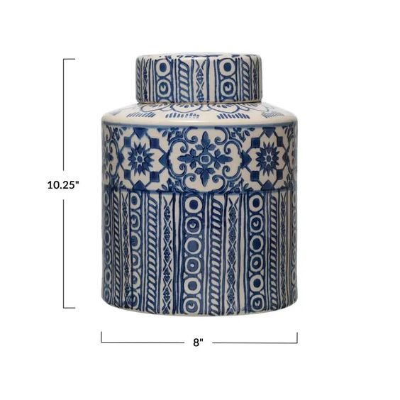 CREATIVE CO-OP- STONEWARE GINGER JAR - Image 2