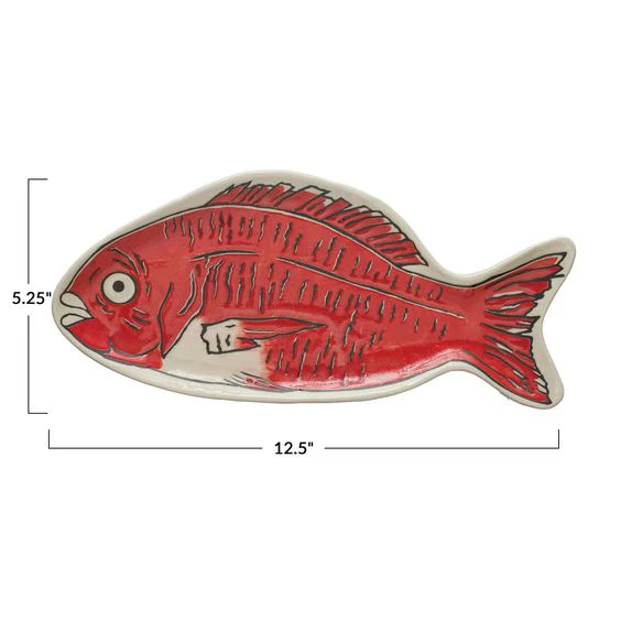 CREATIVE CO-OP- FISH SHAPED PLATE - Image 2