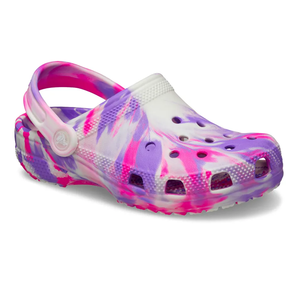 CROCS- LITTLE KIDS CLASSIC GLOW-IN-THE-DARK MARBLED CLOG - Image 2