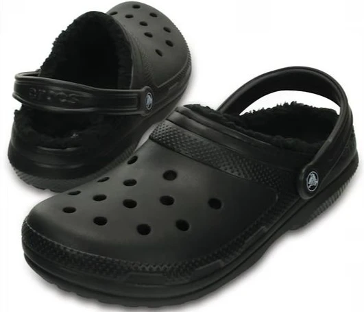 CROCS- MEN'S CLASSIC LINED CLOG BLACK - Image 3