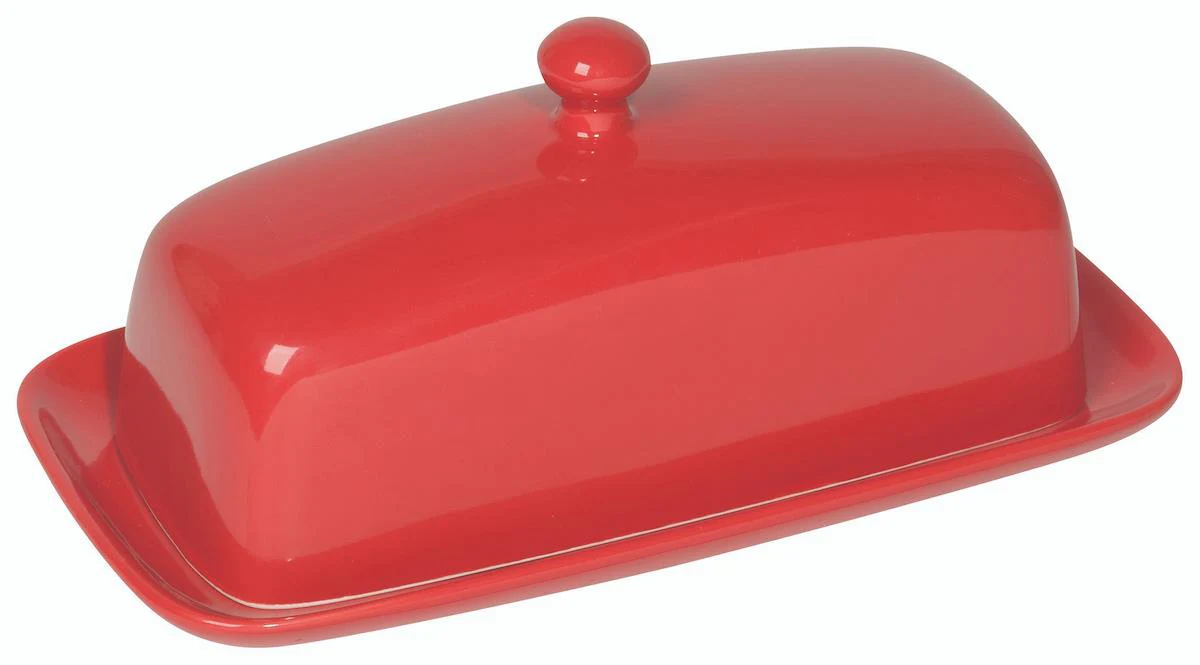 DANICA- Rectangular Butter Dish Red