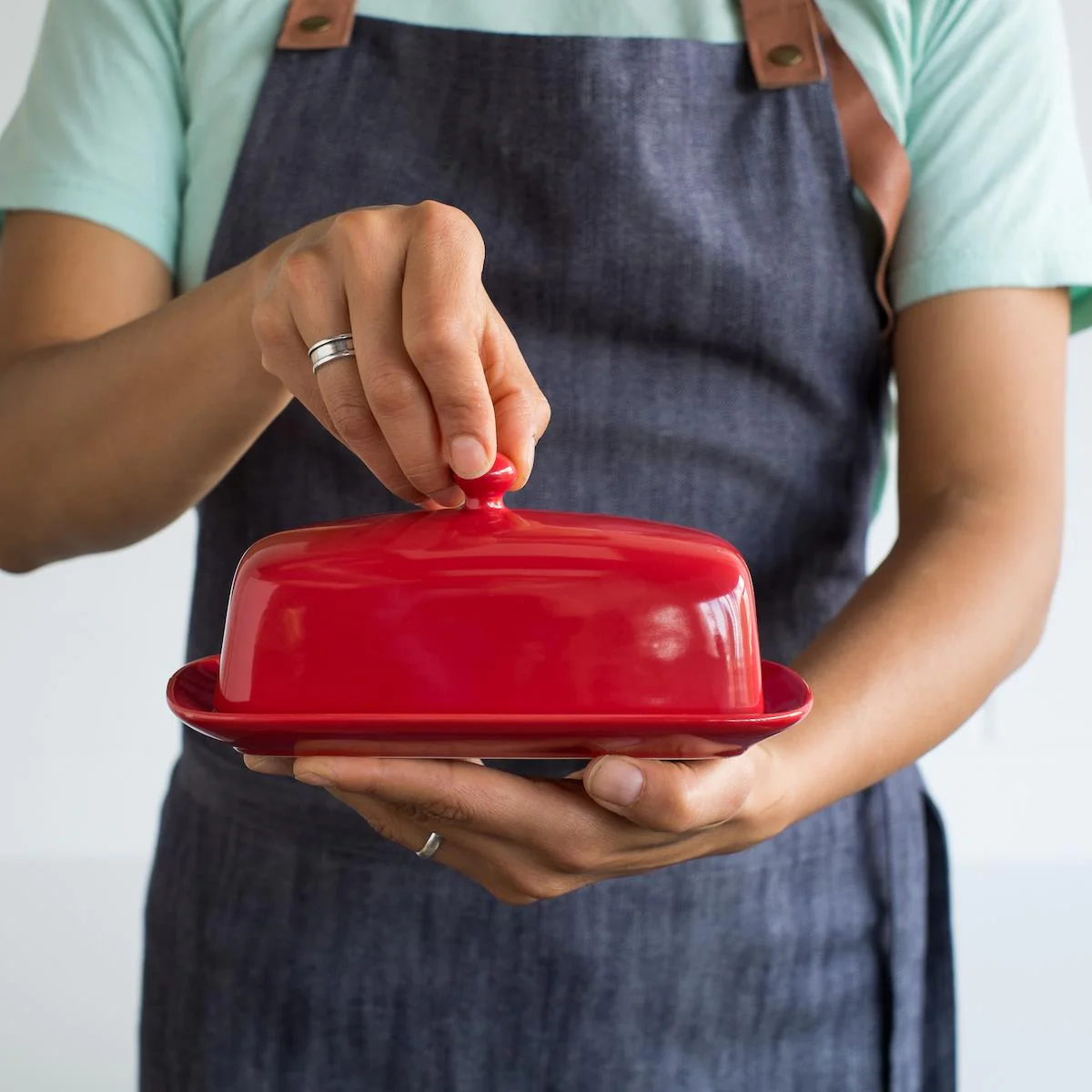 DANICA- Rectangular Butter Dish Red - Image 3