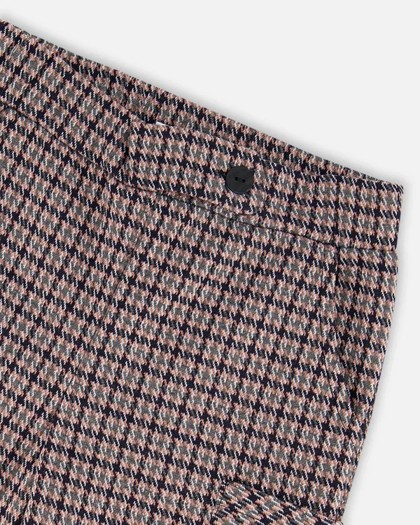 DEUX PAR DEUX- KIDS' JACQUARD HOUNDSTOOTH PATTERN KNIT FLARE PANTS - Image 4