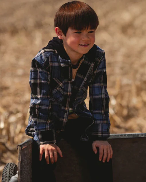 Deux Par Deux - Hooded Flannel Shirt #H20U14 - Image 2