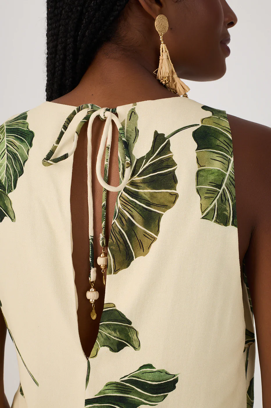 DRESS TO - WOMEN'S LEAF PRINT SLEEVELESS TOP - Image 2