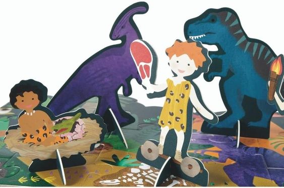 FLOSS & ROCK- DINOSAUR JIGSAW PUZZLE WITH FIGURES - Image 2
