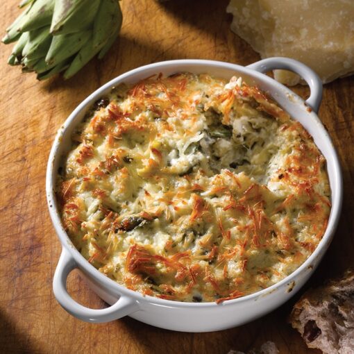 GOURMET DU VILLAGE- WHITE CERAMIC BAKER GIFT SET WITH PARMESAN & ARTICHOKE DIP - Image 2
