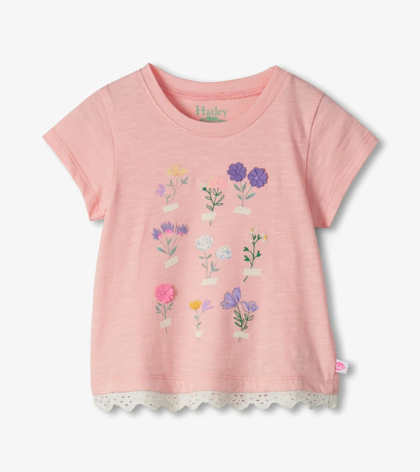 HATLEY -  KIDS BLOSSOM EYELET TRIM TEE AND SHORT SET - Image 2