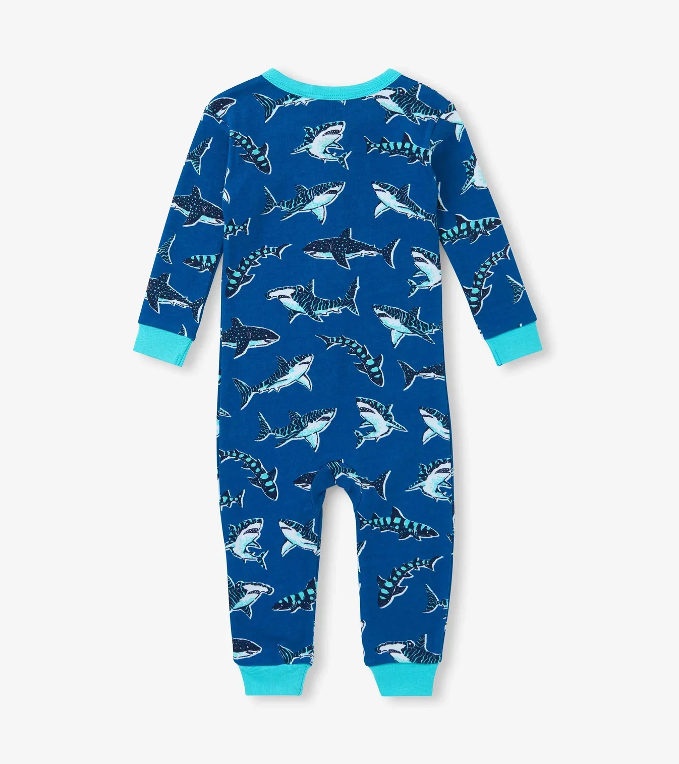 HATLEY -  KIDS PATTERNED SHARKS COTTON COVERALL - Image 2