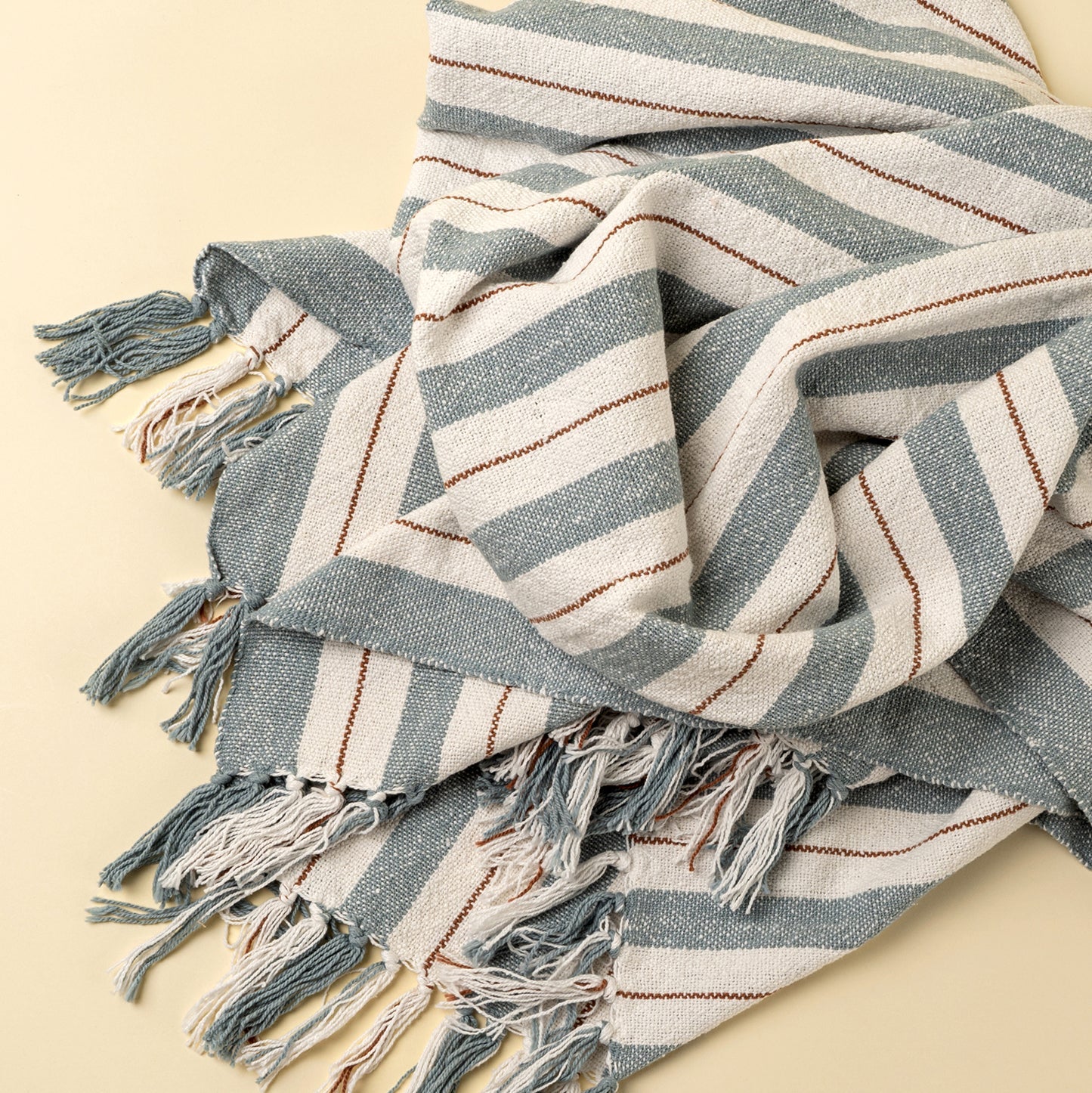 INDABA - CAVENDISH COTTON THROW, BLUE - Image 3