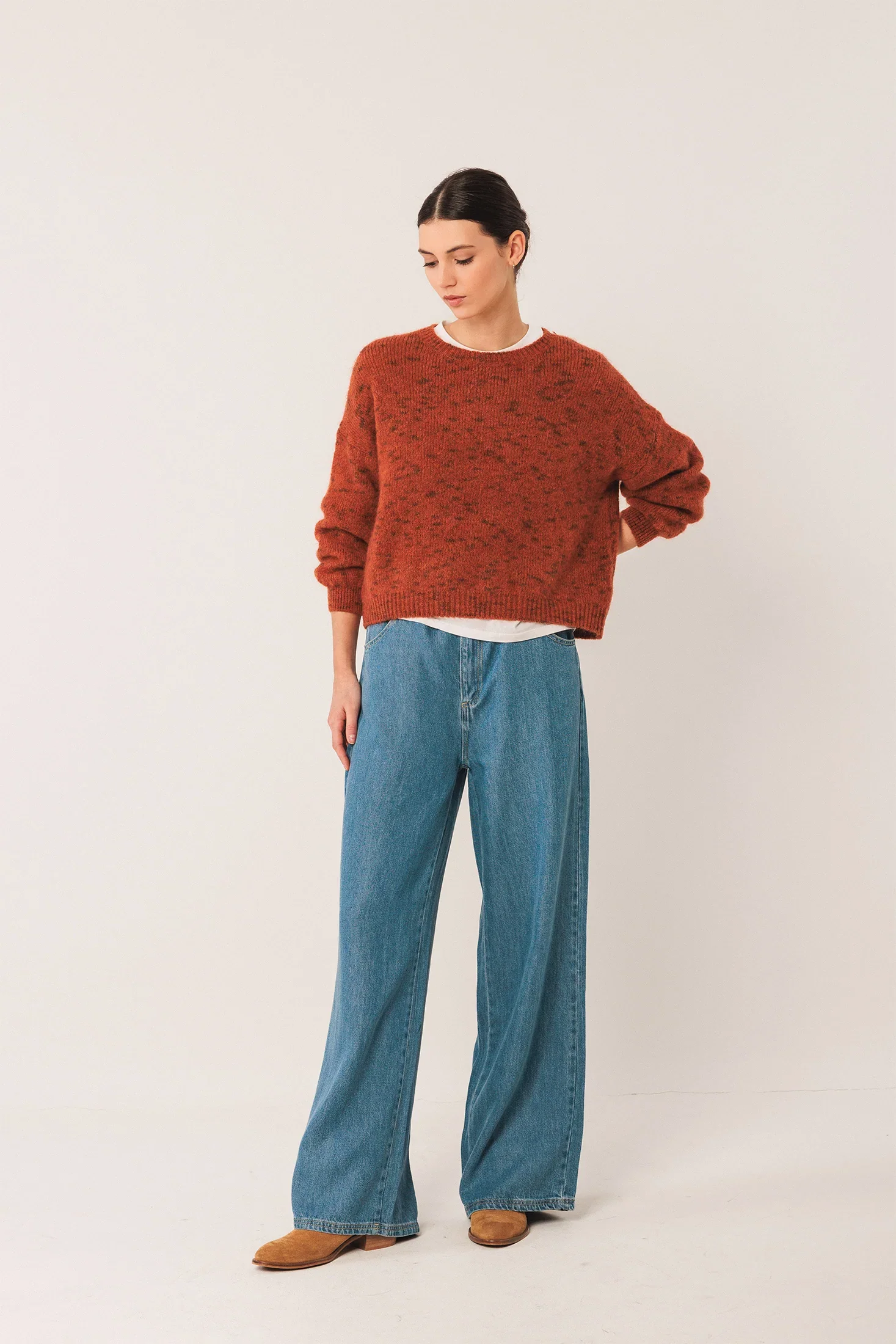 INDI & COLD- WOMEN'S MOHAIR CROP SWEATER - Image 4