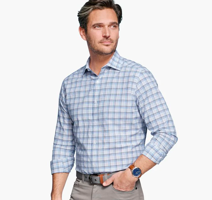 JOHNSTON & MURPHY- Men's Linen-Blend Dress Shirt - Image 2