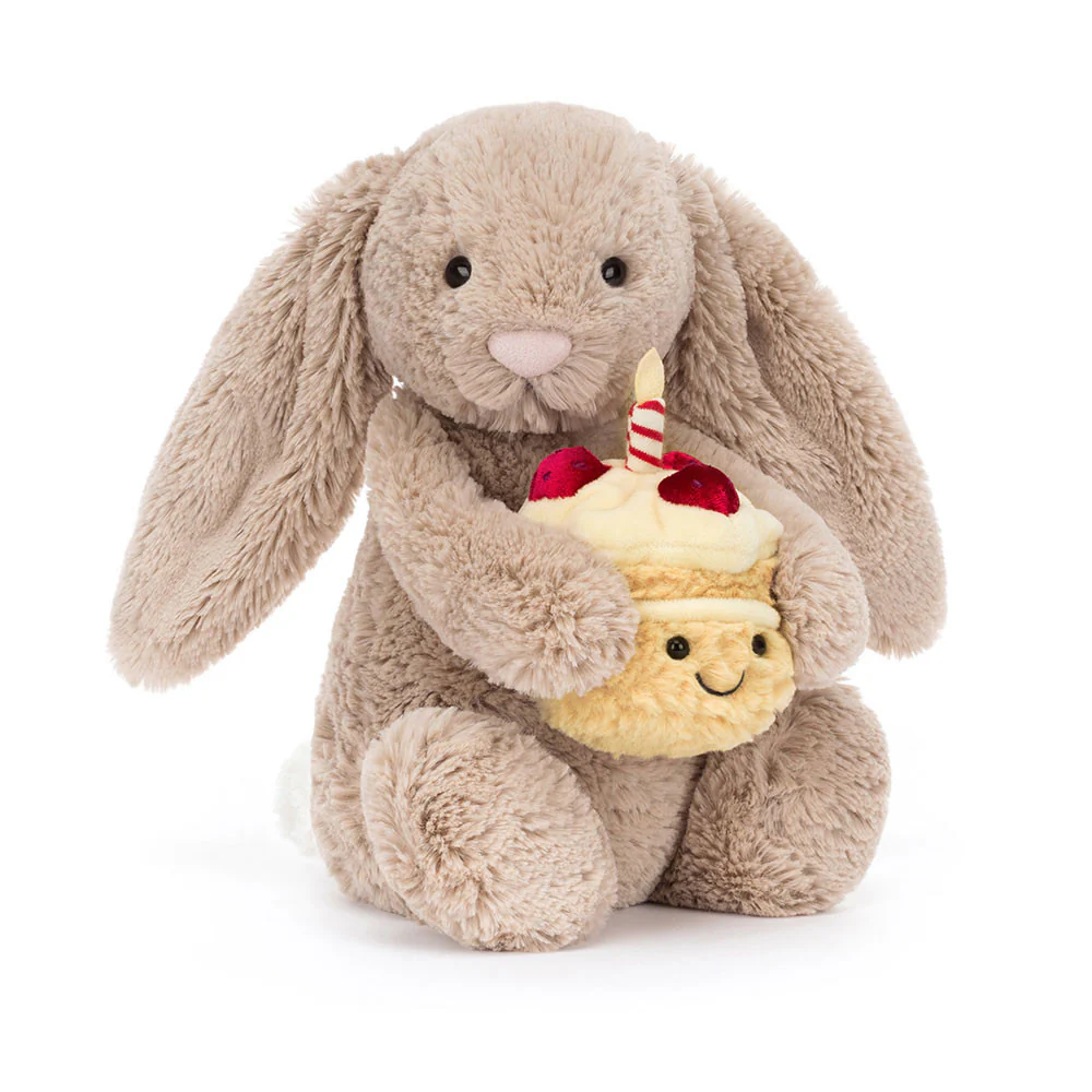 JELLYCAT - PLUSH TOY BASHFUL BEIGE BUNNY 'BIRTHDAY' - Image 2