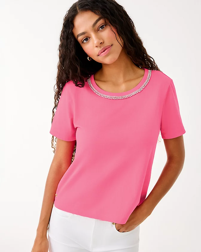 LILLY PULITZER - WOMEN'S CLAIRMONT RHINESTONE TOP - Image 2