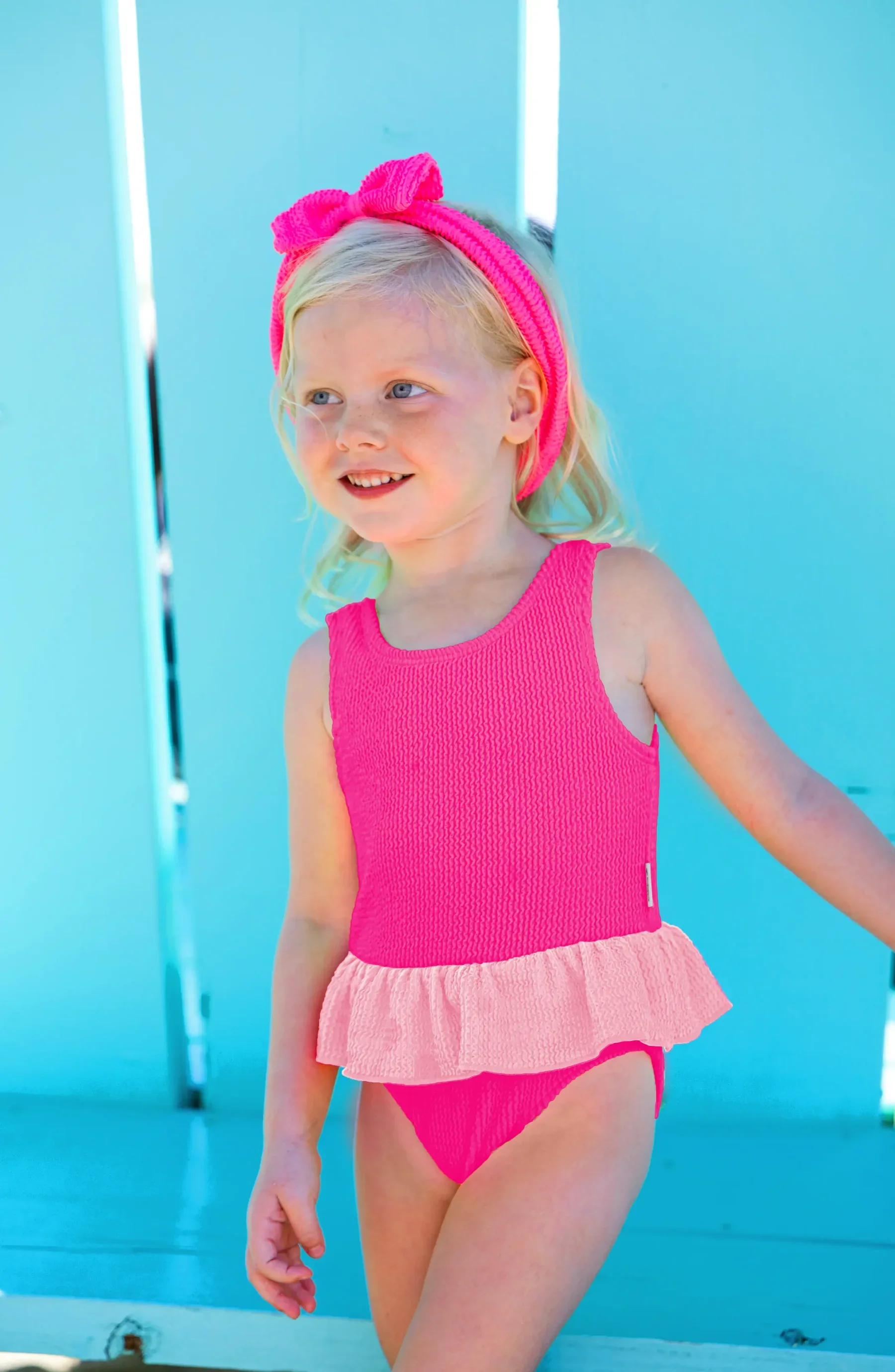 LIMEAPPLE -Dot Toddler Crinkle Peplum One Piece - Image 2