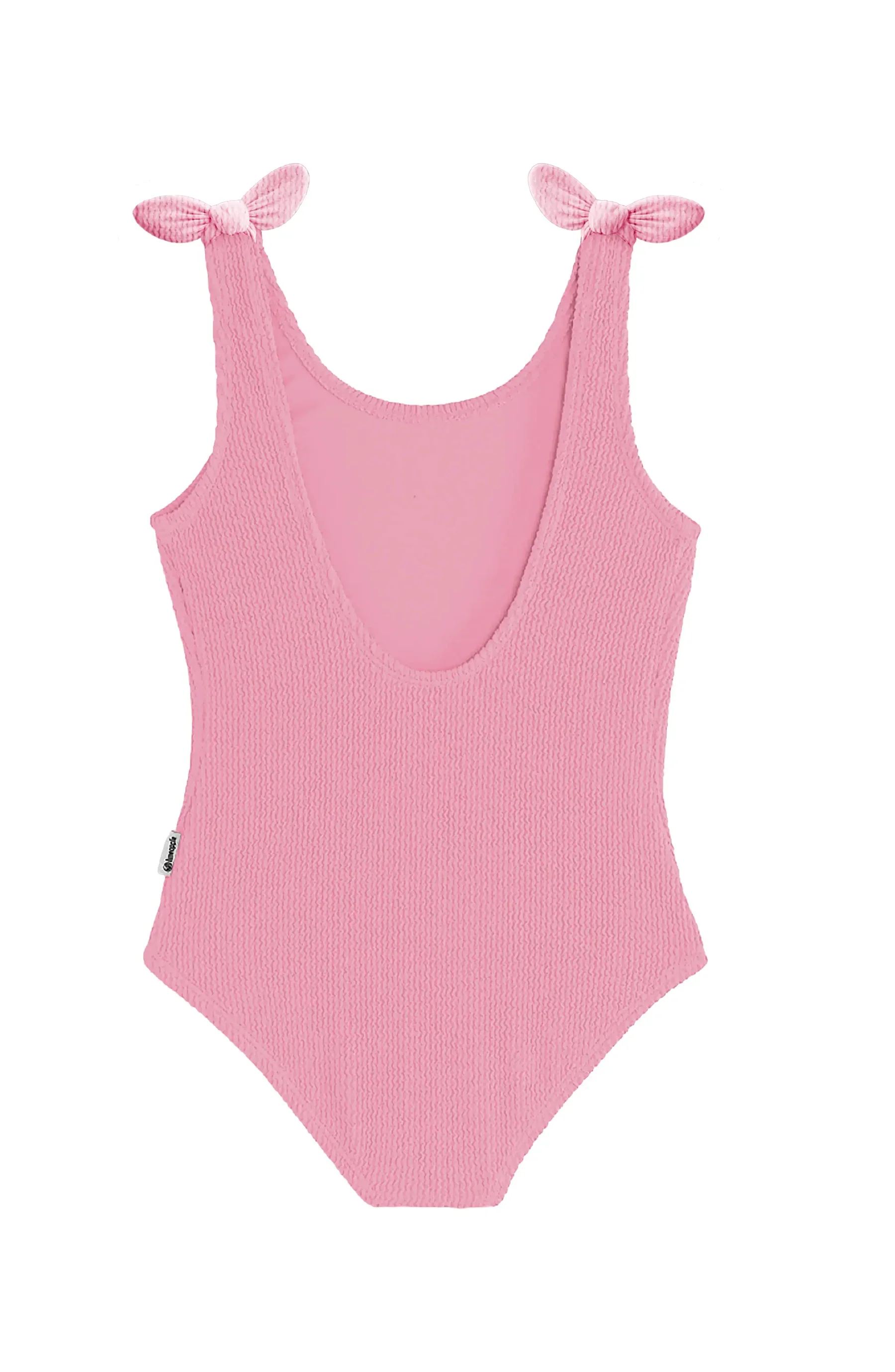 LIMEAPPLE -Kaya Crinkle Bow Tie One Piece - Candy Pink - Image 2