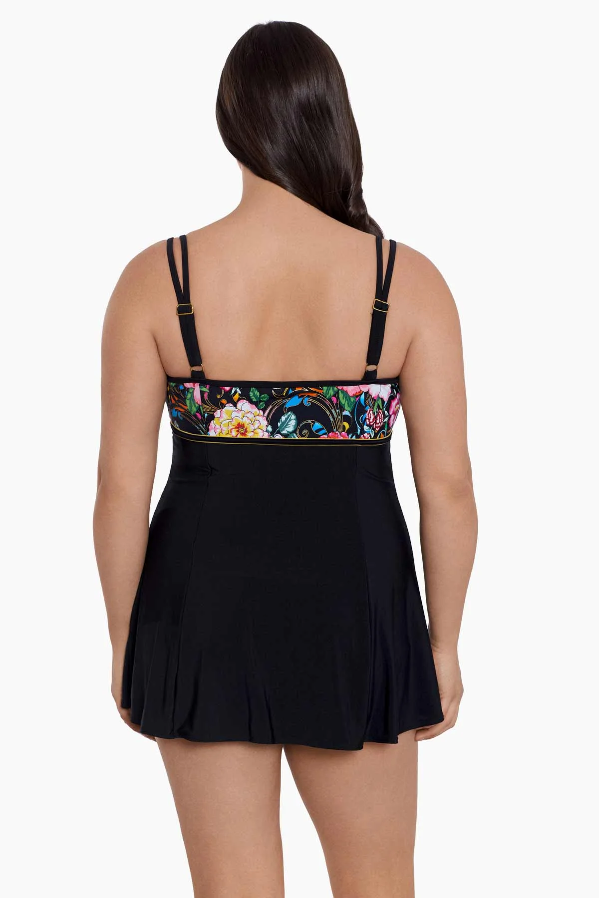 LONGITUDE- Empire Princess Seam Long Torso Swim Dress - Image 2