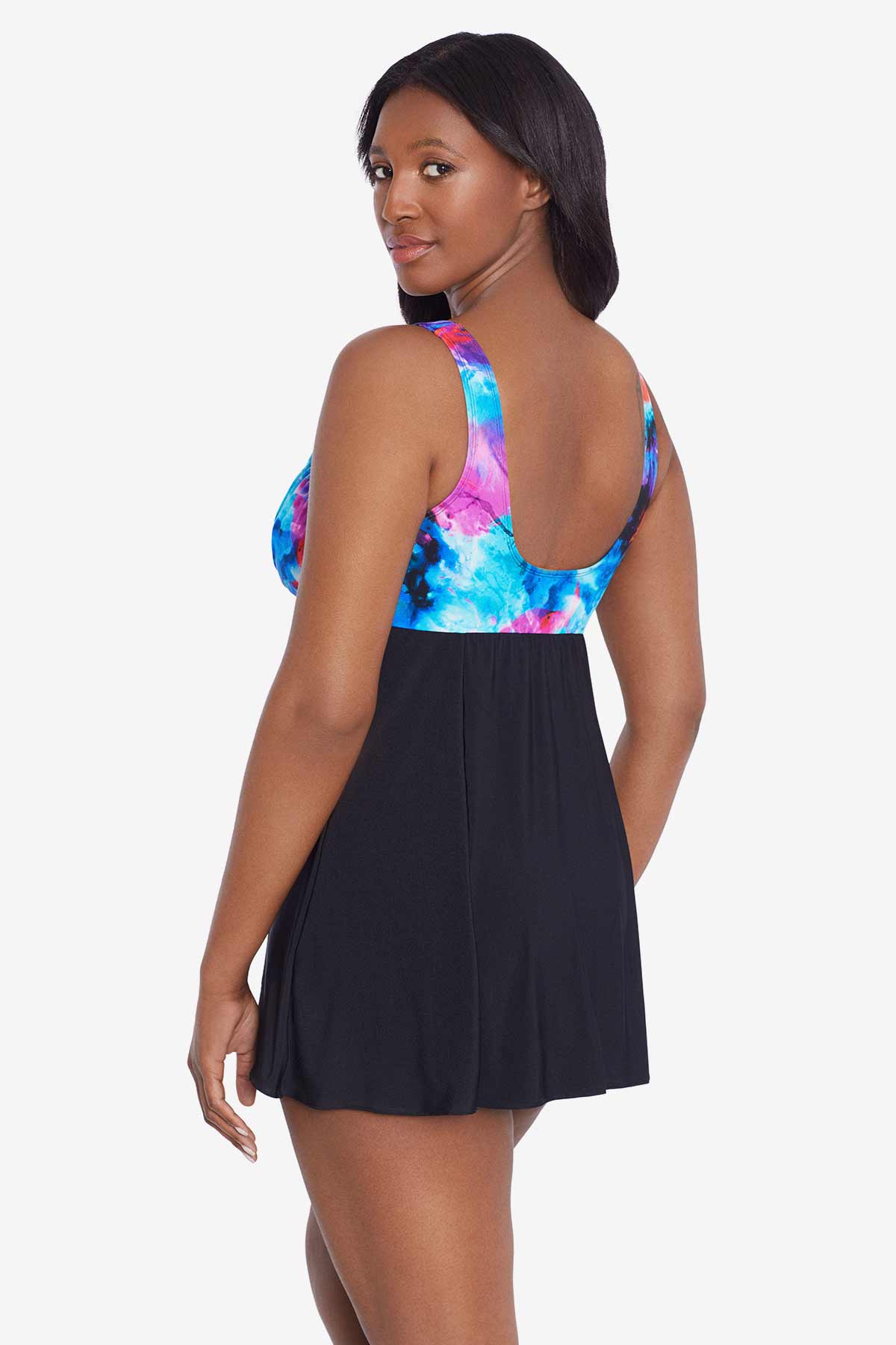 LONGITUDE- Crossover Draped Long Torso Swim Dress - Image 2
