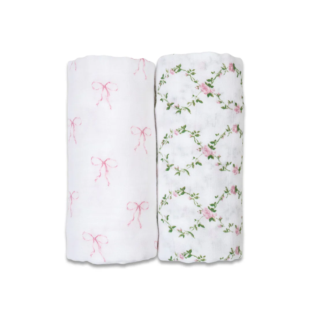 LULUJO - 2PK SWADDLE BOWS/ROSE - Image 3