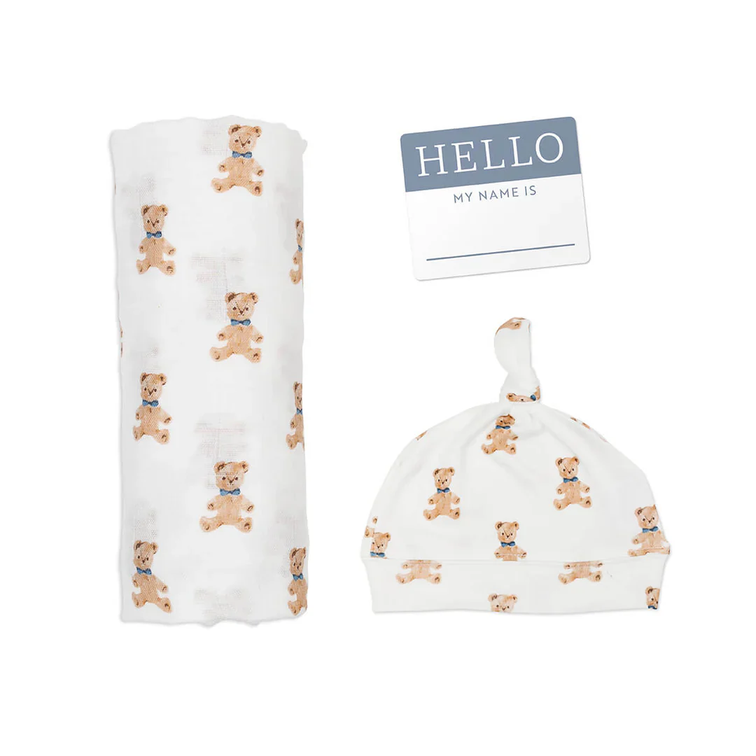 LULUJO - HELLO WORLD BLANKET + KNOTTED HAT VINTAGE BEAR - Image 2