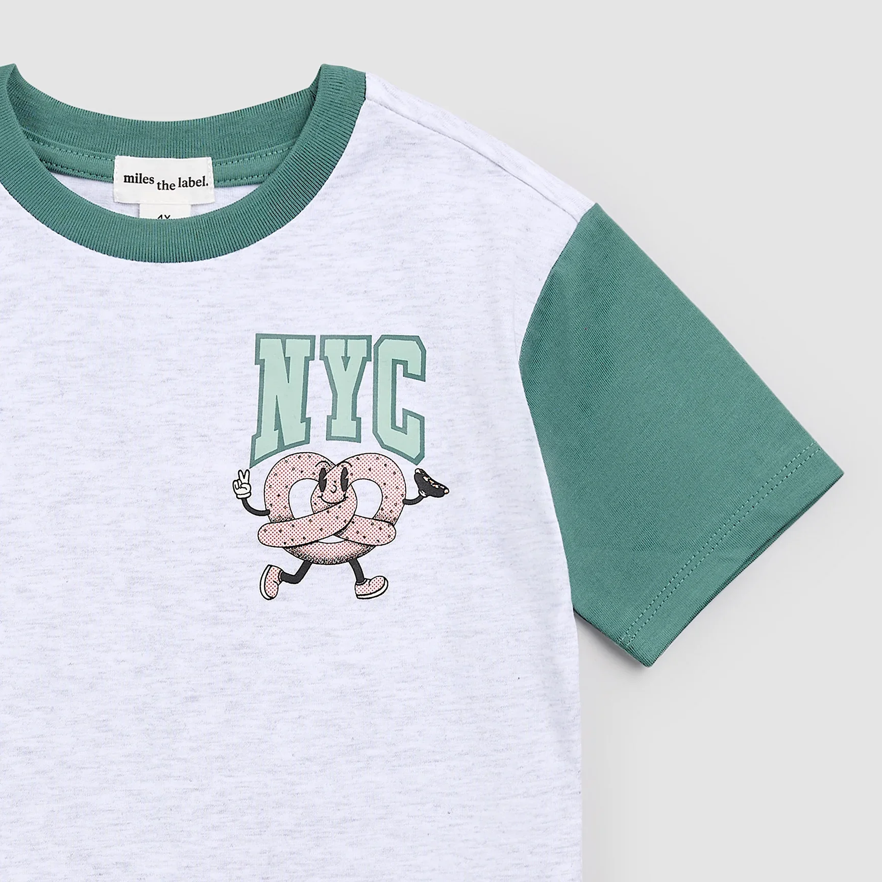 MILES THE LABEL - BOY S/S T-SHIRT KNIT-HEATHER GREY LT. 26SMW03T05-K - Image 3