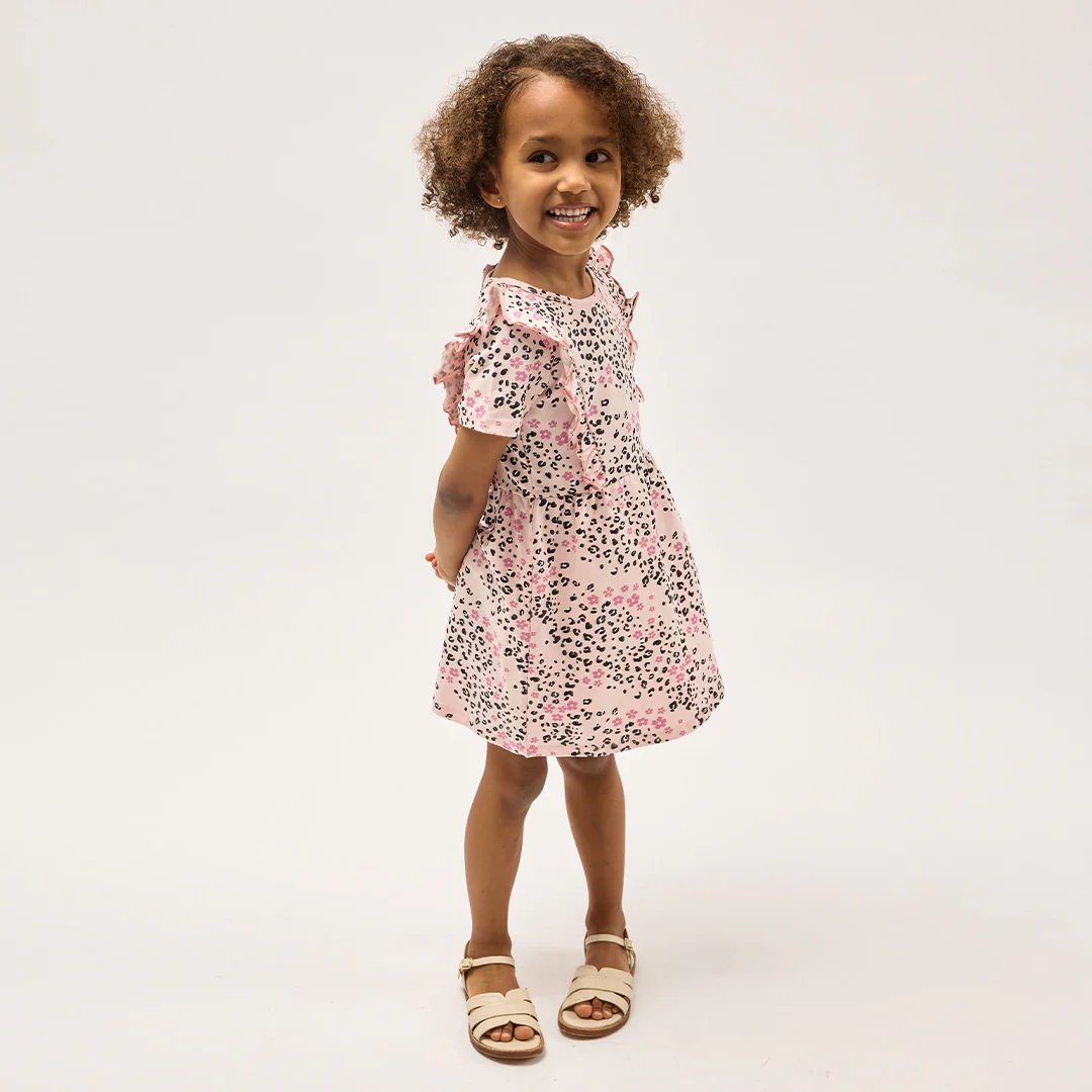 MILES THE LABEL - GIRL S/S DRESS KNIT-PINK LT. 26RMW02D02-K - Image 2