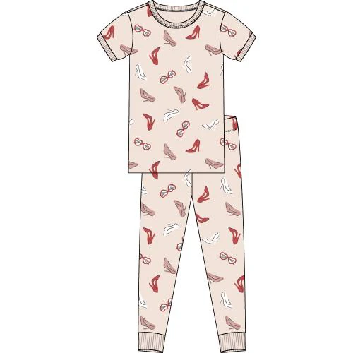 PETIT LEM- Kids Dress Up Print on Blush Short-Sleeved PJ Set (8-14) - Image 3