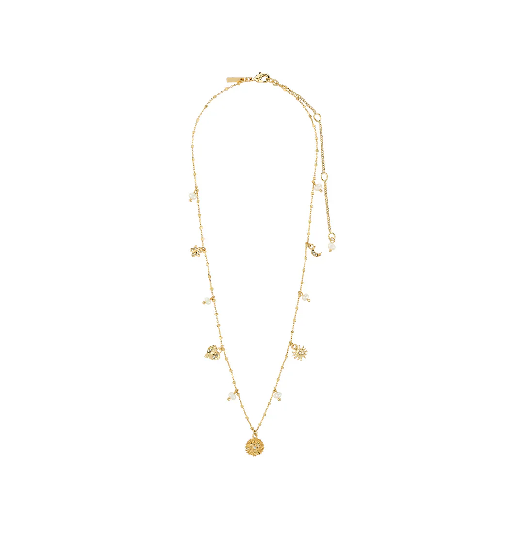 PILGRIM - Necklace : Mylan : Gold Plated : White - Gold Plated - Image 2