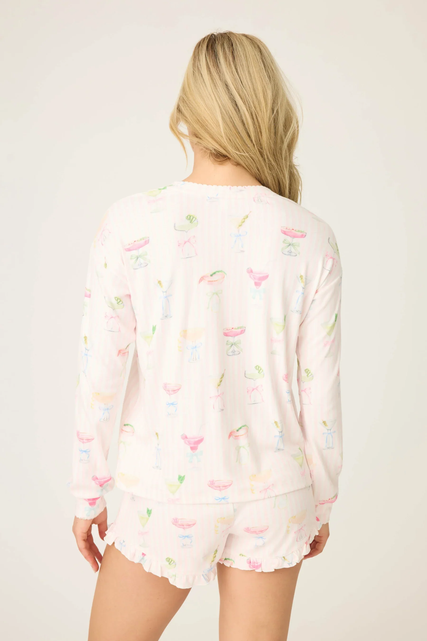 P.J. SALVAGE- WOMEN'S PRETTY PUNCH COCKTAIL PRINT LONG SLEEVE TOP - Image 2