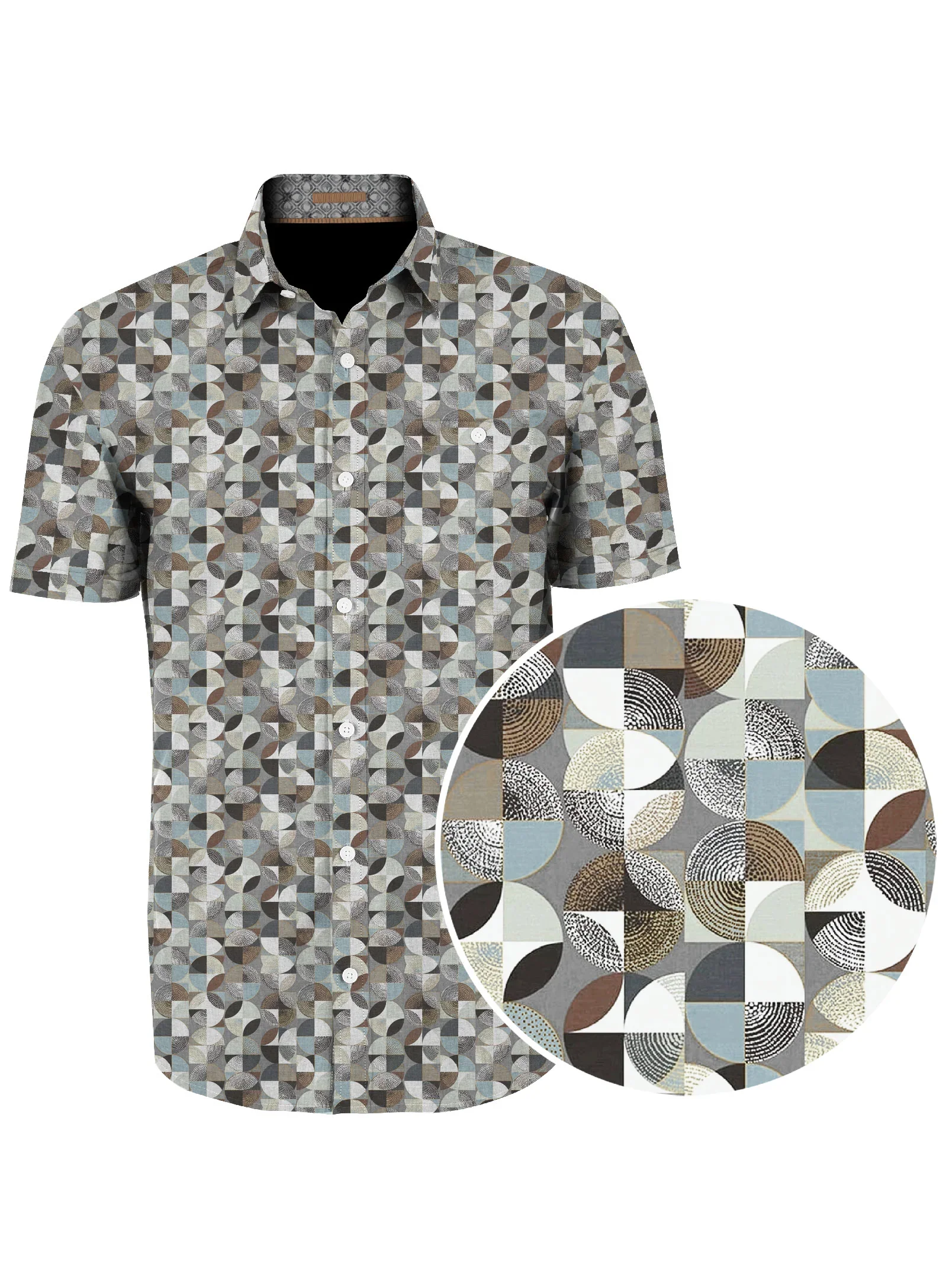 POINT ZERO - MENS 4-WAY STRETCH S/S GEOMETRIC PRINT - Image 2