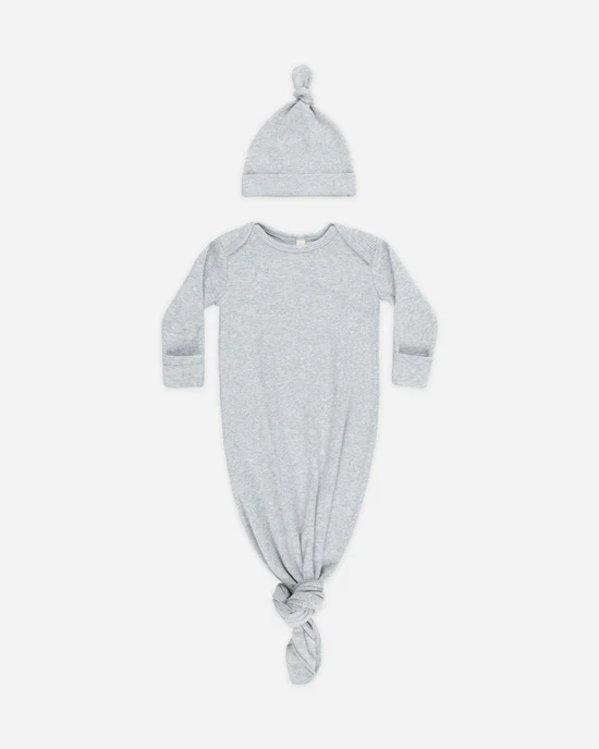 QUINCY MAE - KNOTTED BABY GOWN + HAT - Image 2