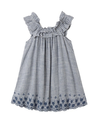 RYLEE + CRU - KIDS LENNON DRESS MARINE GINGHAM - Image 8