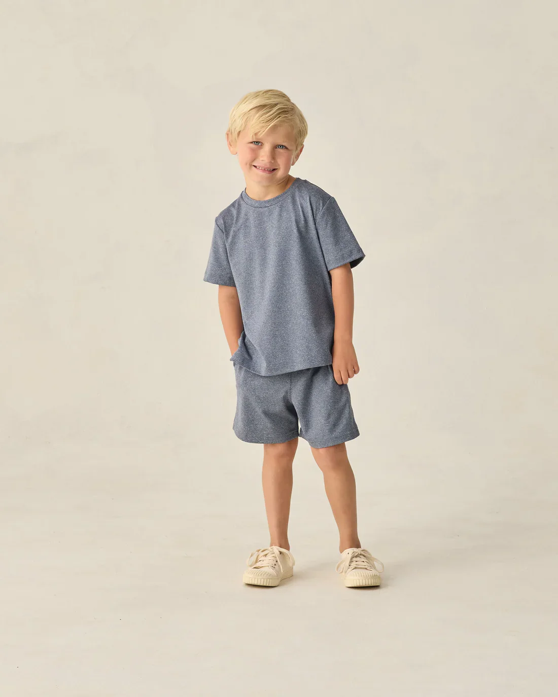 RYLEE + CRU - KIDS COVE ESSENTIAL TEE HEATHERED MARINE - Image 2