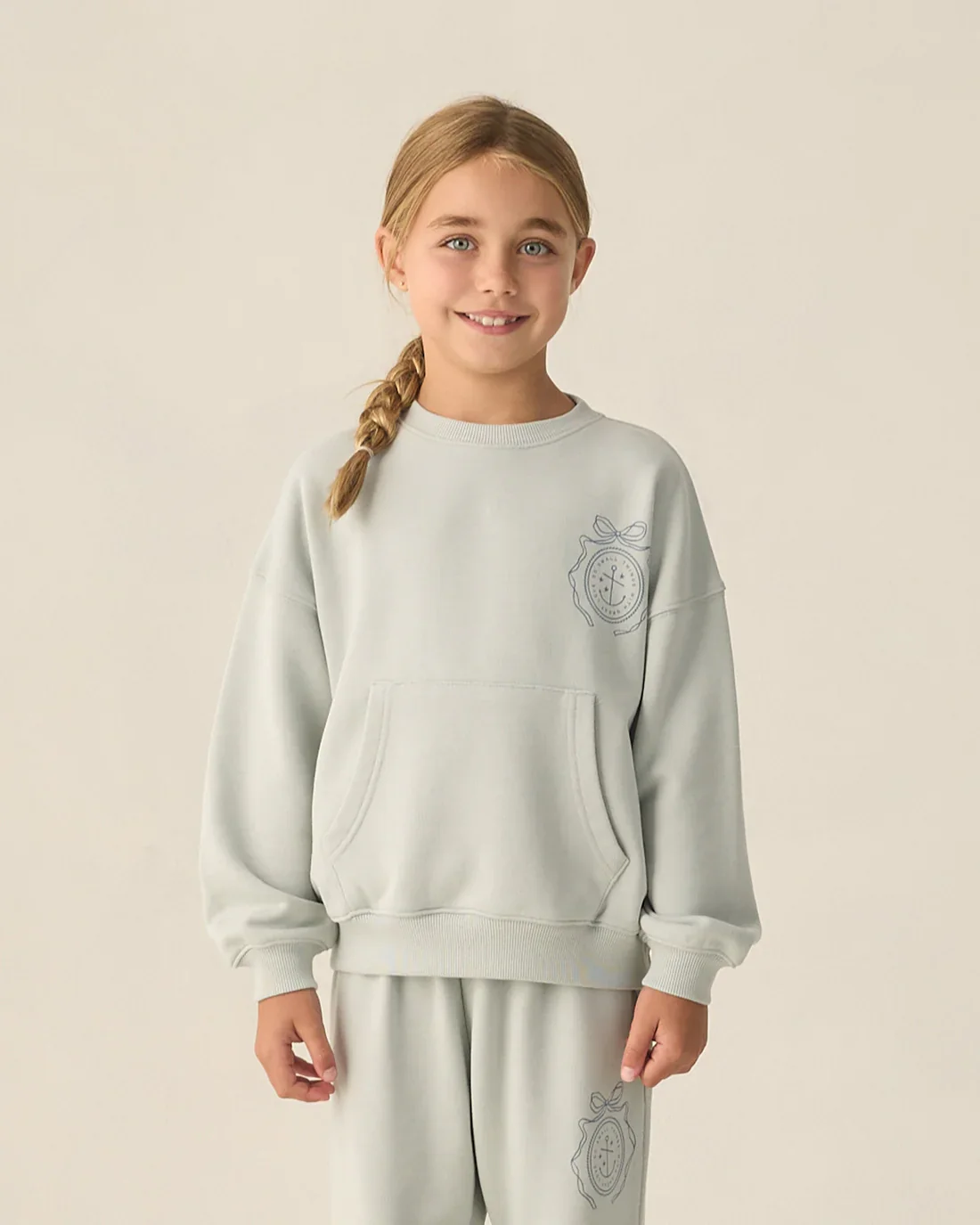 RYLEE + CRU - KIDS POUCH POCKET CREW SEAFOAM - Image 3