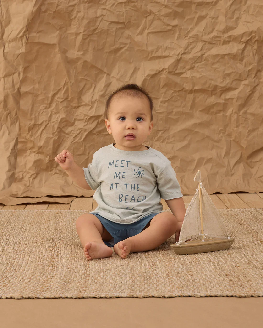 RYLEE + CRU - KIDS RAW EDGE TEE MEET ME AT THE BEACH - Image 2