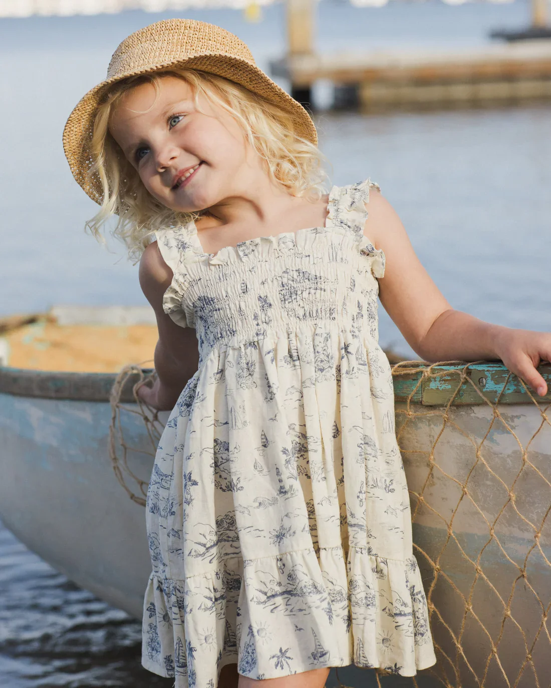 RYLEE + CRU - KIDS SUTTON DRESS OCEAN TOILE - Image 3