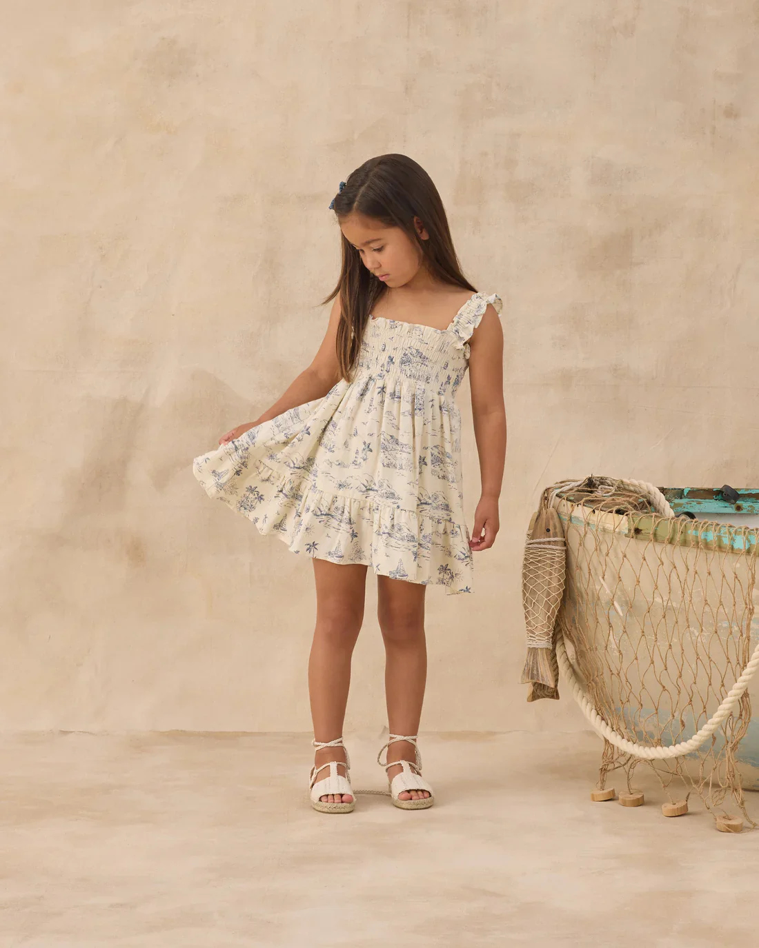 RYLEE + CRU - KIDS SUTTON DRESS OCEAN TOILE - Image 5