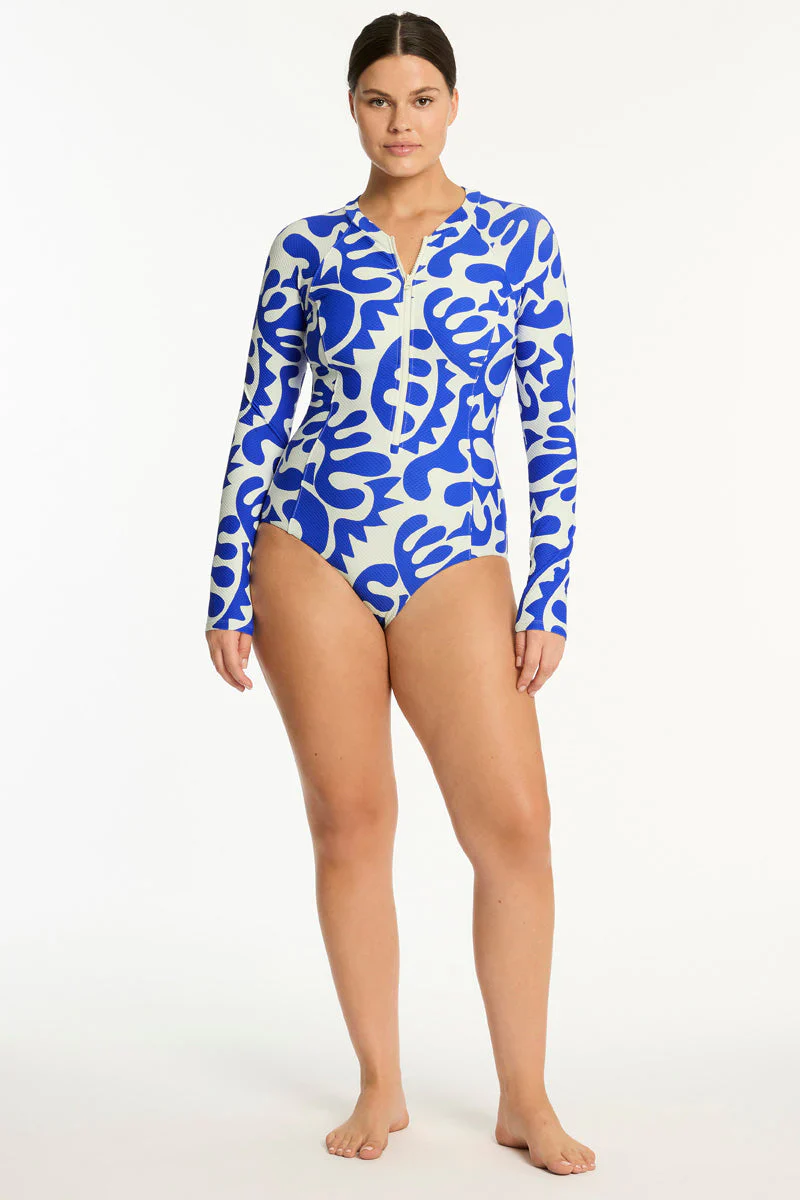 SEA LEVEL - SEASCAPE LONG SLV ONE PIECE - Image 2