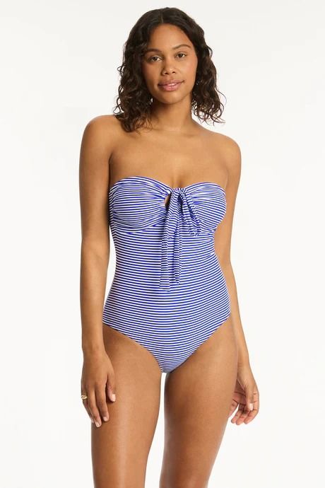 SEA LEVEL- WOMEN'S 1PC VARSITY HALTER BANDEAU SWIMSUIT - Image 4
